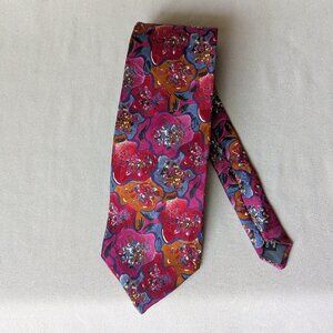 ALFANI 100% Silk  Abstract Floral Tie